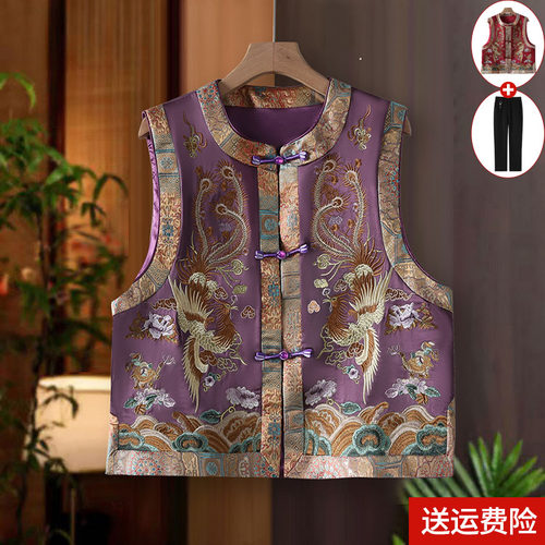 妈妈装春秋时尚国风马甲外套百搭