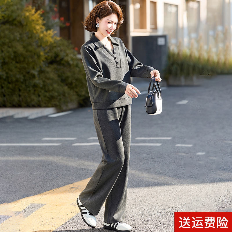 妈妈春装休闲运动服套装2026新款中老年女春秋卫衣洋气上衣两件套