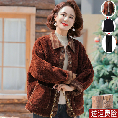 妈妈装冬季加绒加厚时尚外套百搭