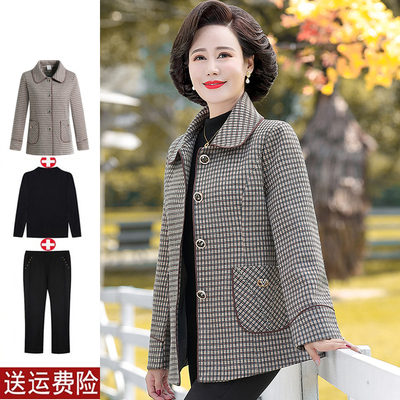 妈妈春洋气外套中老年女春秋上衣