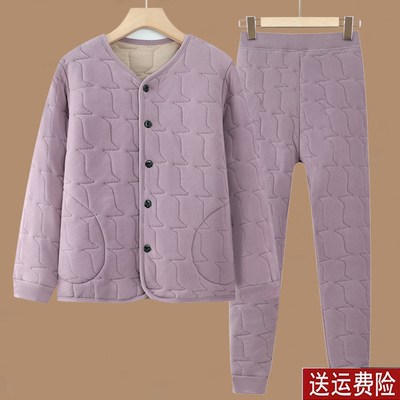 妈妈装冬季加厚保暖睡衣套装内胆