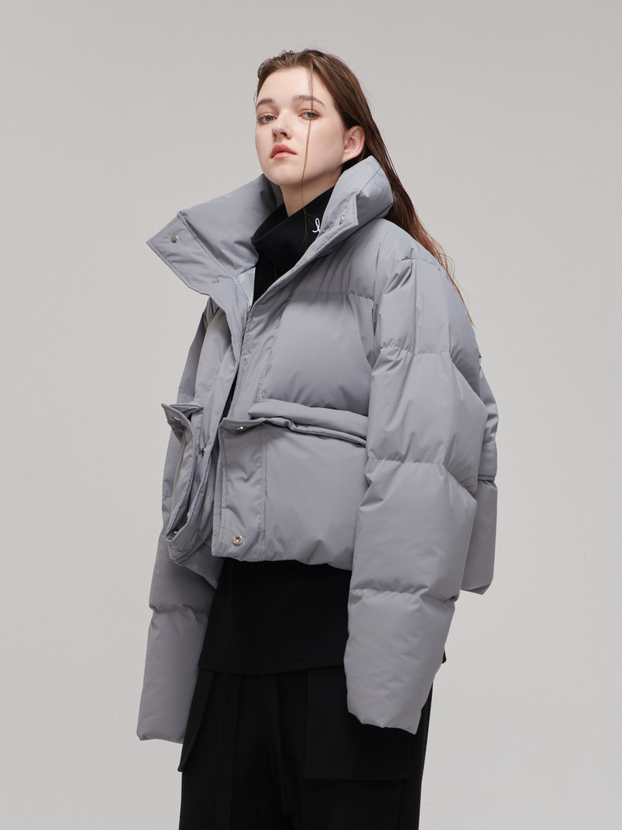 LOSTCTRL CAN CHANGE THE LENGTH OF THE DESIGN SENSE DOWN JACKET MENS AND WOMENS TIDE BRAND WINTER HIGH-NECK WINDPROOF BREAD JACKET