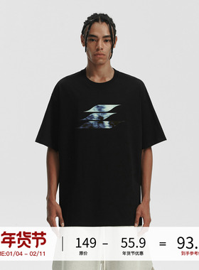 LOSTCTRL幻影logo印花短袖T恤男夏季纯棉圆领宽松潮牌体恤衫半袖