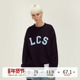 LOSTCTRL「LCS」学院风印花卫衣男秋季 圆领套头上衣落肩袖 国潮