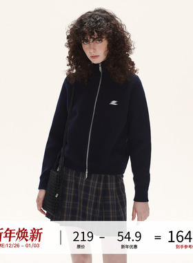 LOSTCTRL刺绣logo双开拉链针织开衫男女秋季新款高领毛衣潮牌