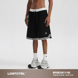LOSTCTRL籃球運(yùn)動(dòng)短褲 夏季 休閑潮牌五分褲 男l(wèi)ogo刺繡寬松美式
