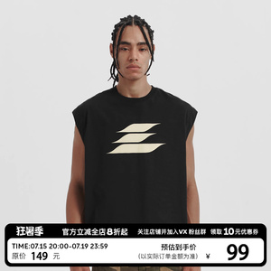 LOSTCTRL印花logo背心男夏季纯棉圆领宽松潮流汗衫国潮牌