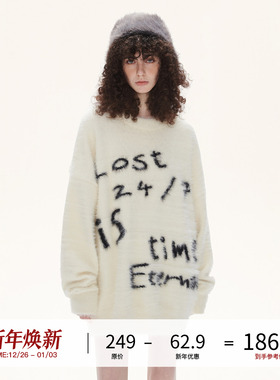 LOSTCTRL字母毛衣男女秋冬慵懒风设计感宽松针织衫潮牌外穿毛衫