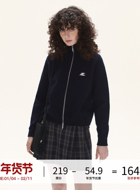 LOSTCTRL刺绣logo双开拉链针织开衫男女秋季新款高领毛衣潮牌