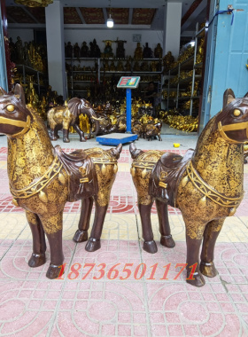 纯铜马 战马 唐马 骏马龙凤宝马 马到成功生肖马家居风水铜器摆件