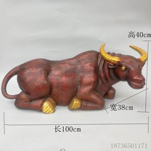 纯铜牛卧牛铜牛招财牛生肖牛铜水牛家居送礼客厅摆件