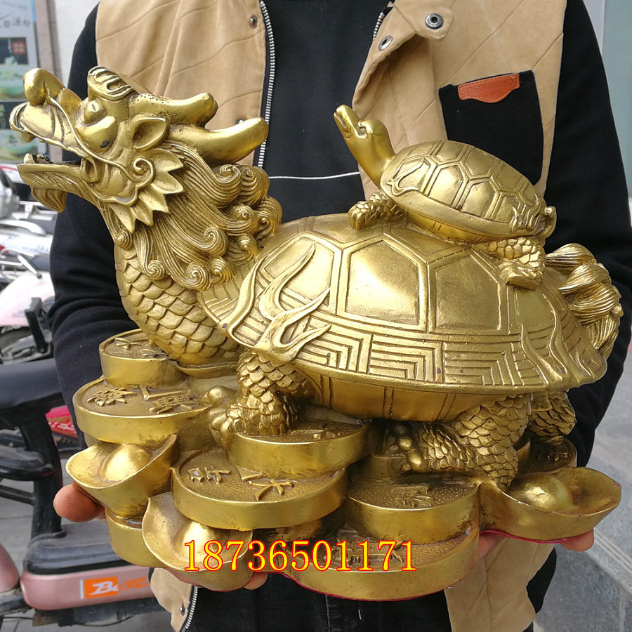 大号纯铜母子龙龟摆件铜龙龟乌龟龟招财镇宅铜器工艺品母子龟
