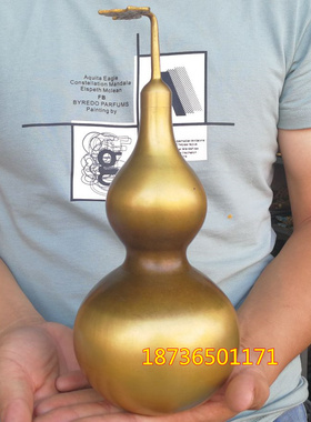 精品纯铜光面葫芦素面八卦镇宅葫芦铜盖葫芦酒葫芦铜器桌面摆件