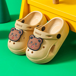 夏卡通小熊儿童洞洞鞋男童轻便防滑沙滩软底包头鞋女孩宝宝凉拖鞋