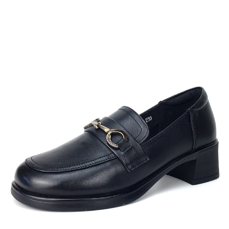 凤飞飞中跟粗跟单鞋休闲