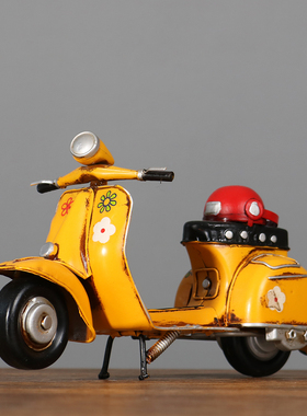 小绵羊复古风vespa摩托车模型