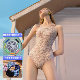 高开叉连身性感露背泳衣女专业竞速微胖女孩2025新款 游泳衣高级感