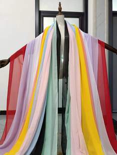 汉服女披帛百搭古风拍照白色红色雪纺跳舞蹈飘带敦煌披巾飘逸超长