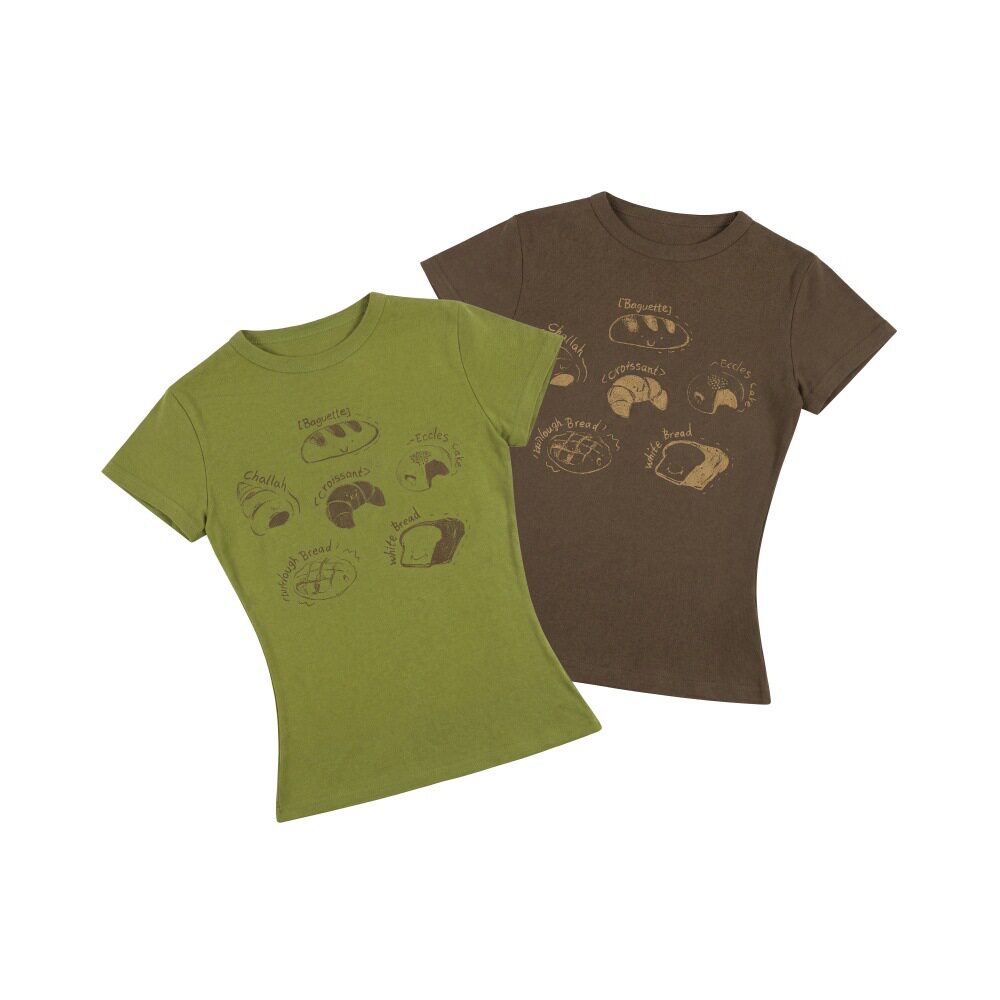 多巴胺穿搭修身短袖t恤女夏季辣妹卡通正肩紧身短款上衣