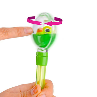 创意新奇彩色旋转入油液体动物公仔圆珠笔儿童玩具办公学生文具