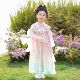 花神 2026新款 汉服女童春装 古风超仙渐变连衣裙国风唐代女宝新中式