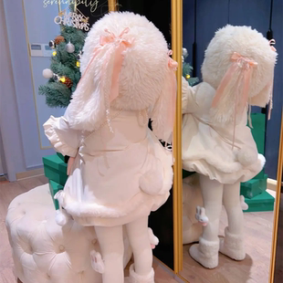 小兔子连帽卡通洛丽塔可爱公主 保暖棉服2025新品 爆款 女童外套冬季