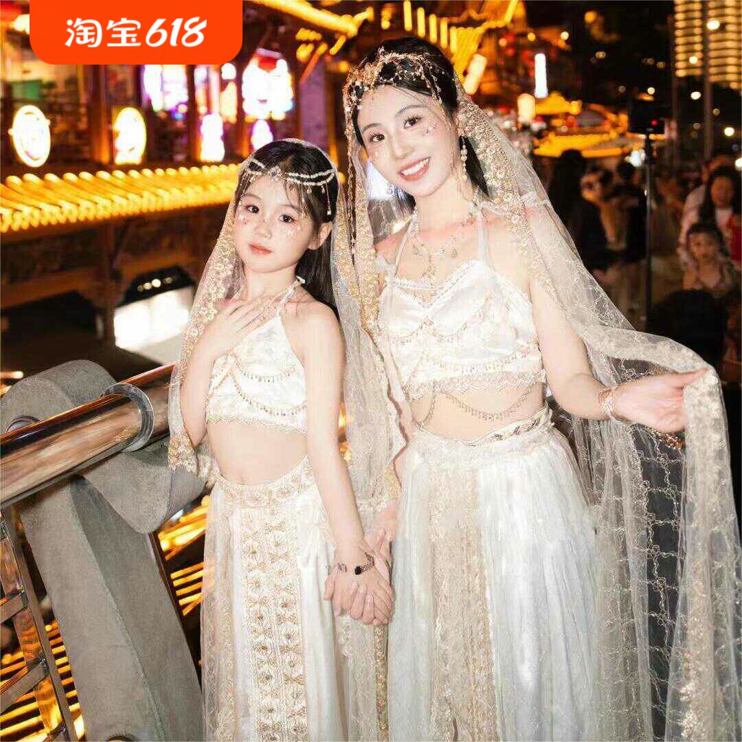 楼兰西域公主亲子装女成人异域风情西双版纳母女装沙漠郭煌旅拍白