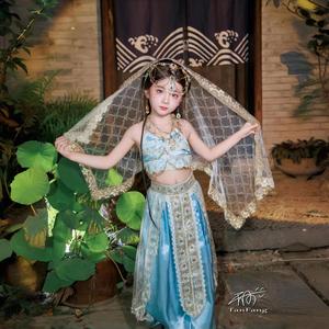 飞天汉服女童异域风情西域公主服装儿童古装舞蹈楼兰云南哈尼公主