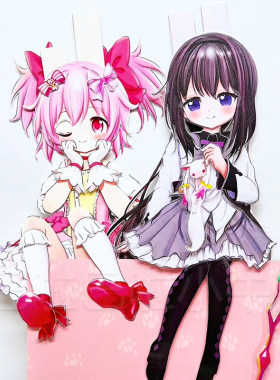 魔法少女小圆小焰全身可动纸片人书签DIY手工材料摆件周边谷子