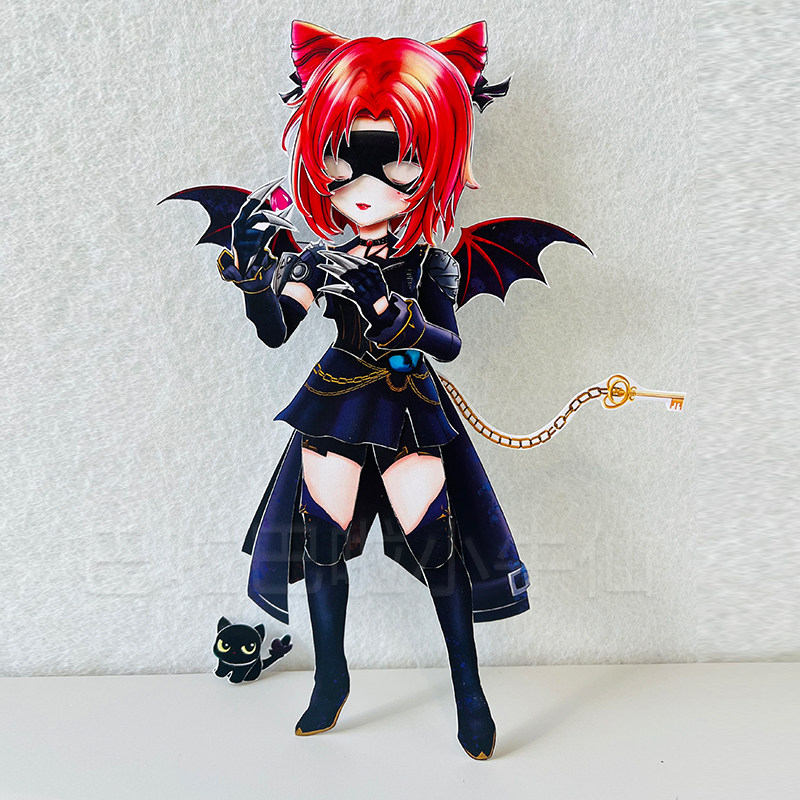 蛋仔派对猫女影爪梵蒂娅礼温画中女郎全身可动纸片偶人DIY材料