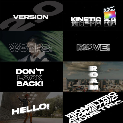 FCPX模板-15组创意超酷动力学Kinetic文字标题B站UP视频宣传动画