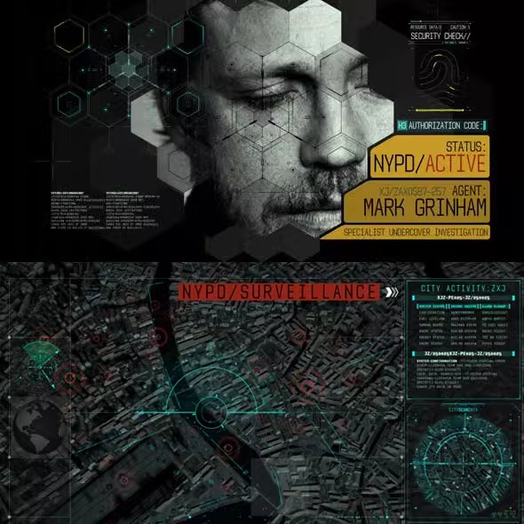 AE模板-科幻秘密行动风格间谍监视军事网格搜索HUD图形片头开场白
