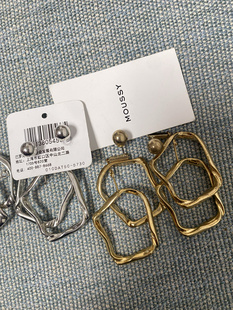 moussy摩西日本时尚金属风耳环撤柜全新带吊牌正品特价包邮！