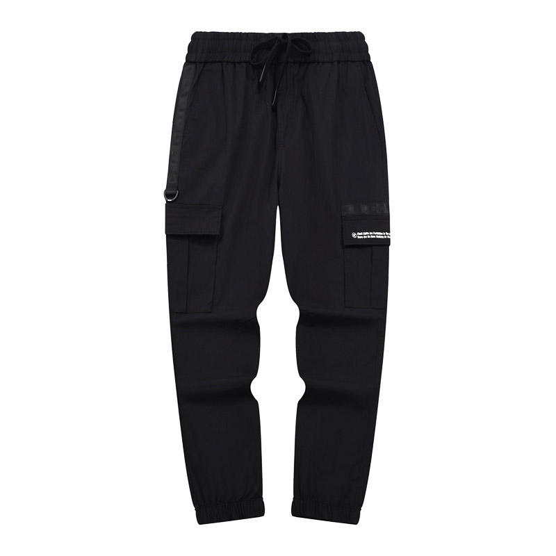 薄款男工装束口九分多袋裤