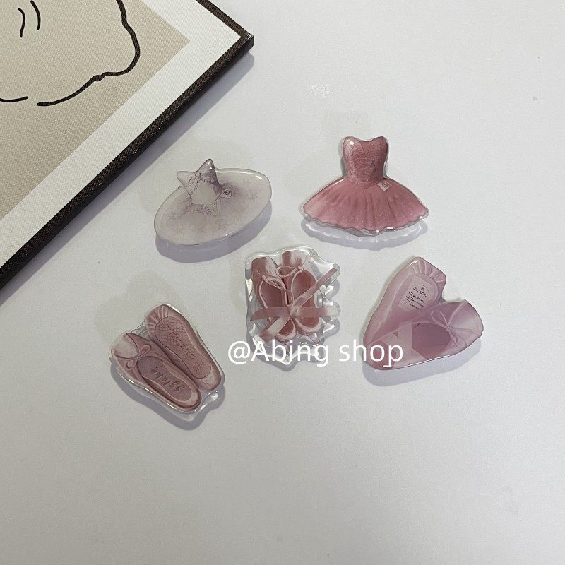 ins风甜美芭蕾舞裙手机壳X粘贴式懒人伸缩可折叠芭蕾舞鞋气囊支架