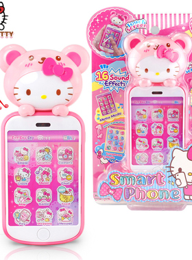 Hello Kitty凯蒂猫时尚触屏手机KT50117仿真手机女生声光音乐玩具