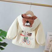 男宝宝卡通风衣小男孩连帽夹克衫 儿童春装 2026新款 男童外套春秋款