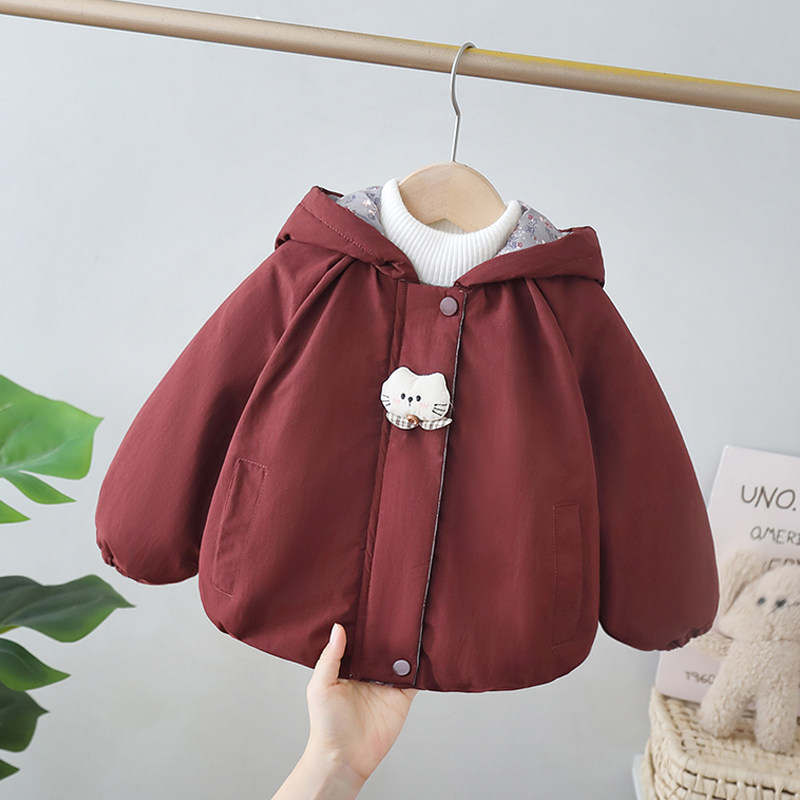 女童加绒棉服外套秋冬季2025新款儿童冬装女宝宝厚棉服小女孩棉袄