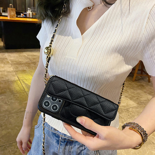 适用vivox27pro手机壳x23幻彩版小香风x21i插卡套x20plus斜跨链x9splus零钱包t1x荔枝纹nex后置指纹版轻奢t2x