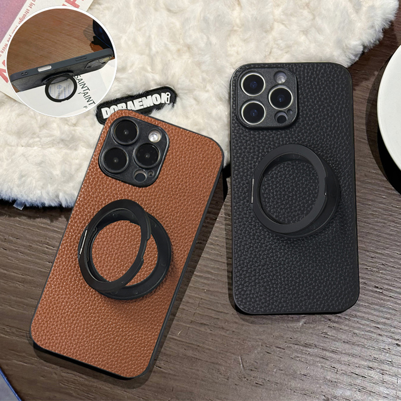 适用于小米POCOF6PRO手机壳F6旋转F5Pro支架F5商务F4Gt折叠F3皮质F2Pro荔枝纹F1小众时尚防摔保护套高级感