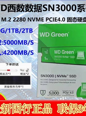 WD/西部数据SN3000/SN350 500G 1T 2T M.2 NVME PCIE4.0 固态硬盘