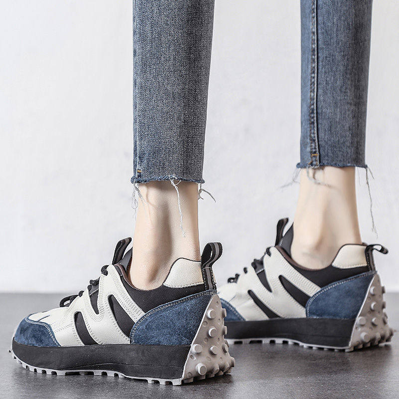 KNOCK ON THE LEG LENGTH 2024 NEW STYLE  VERSATILE LIGHTWEIGHT COMFORTABLE LEATHER BREATHABLE CASUAL SHOES WOMENS SPORTS FASHION