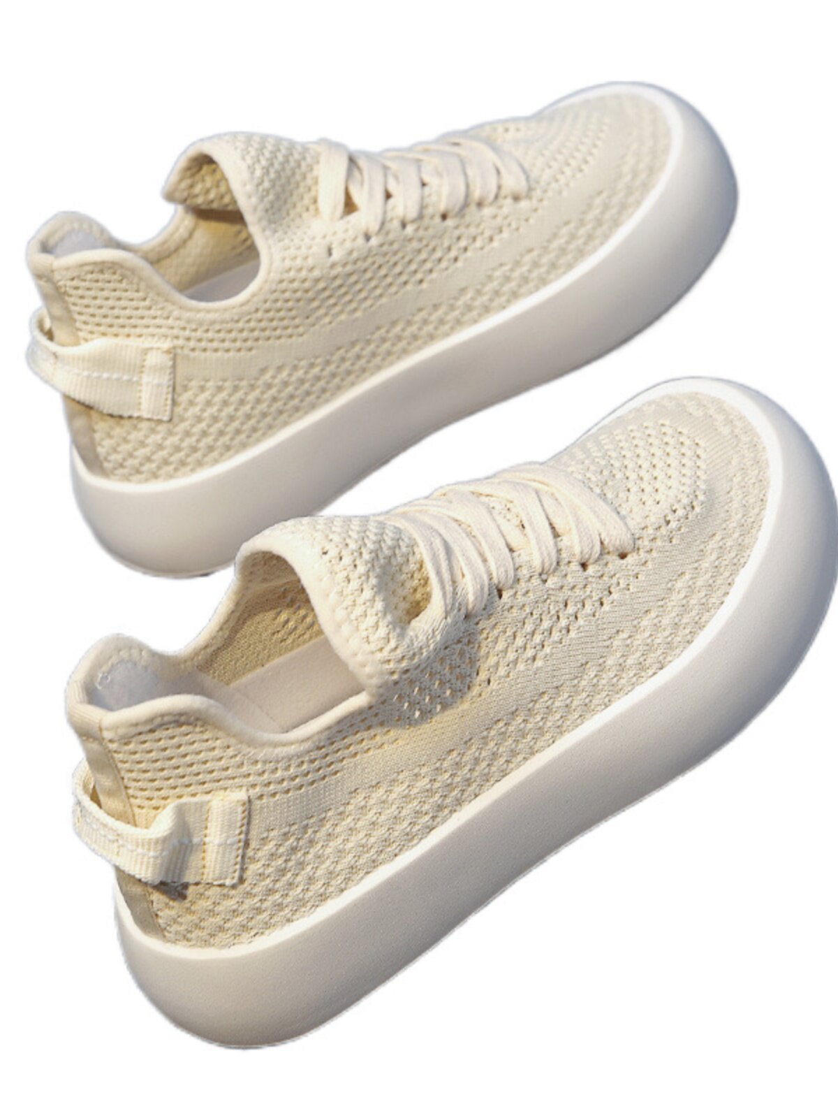 SIMPLE COLORISM  ITS HARD NOT TO LOOK THIN  MESH BREATHABLE FLYING WOVEN SHOES WOMENS SOFT-SOLED LIGHTWEIGHT THICK-SOLED BOARD SHOES SPORTS