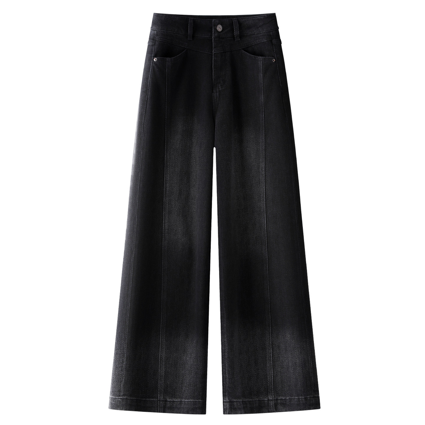 黑色阔腿牛仔裤女2025新款秋季高腰显瘦宽松梨形身材垂感直筒裤子