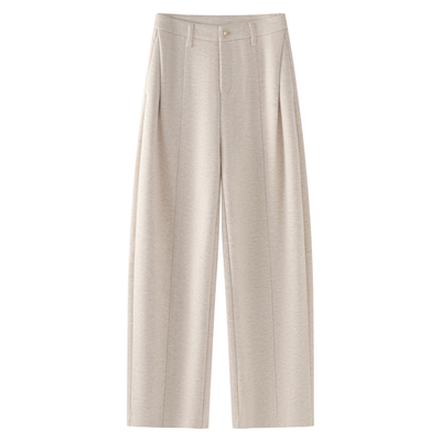 米白色阔腿裤女2025新款秋季高腰显瘦宽松垂感慵懒风休闲直筒裤子