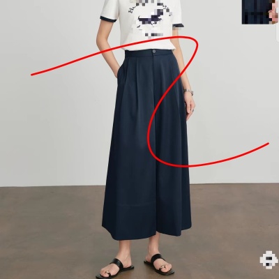 商场同款2026年新款时尚百搭休闲裤女宽松显瘦阔腿裙裤6339
