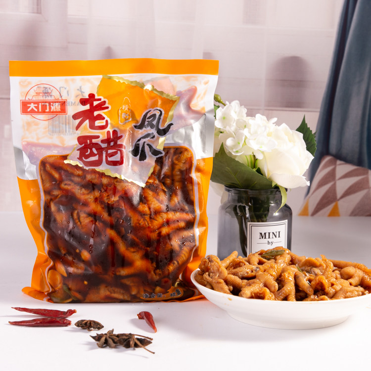 大门源泡椒鸡爪醋泡去骨老醋凤爪1000g酒店大排档冷盘菜小吃包邮
