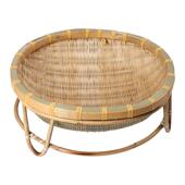 手工竹编制品猫窝猫抓创意有底座宠物篮家用收纳箩筐晾晒沥水簸箕