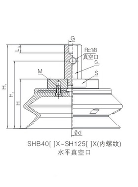 阿尔贝斯大型风琴真空吸盘双层shb40/63/80/100/125-nx/sx-f8/f10