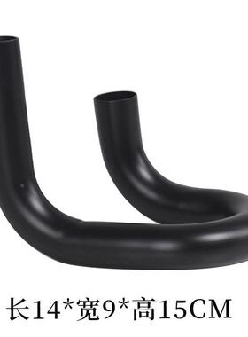 装饰品现代金属黑色创意孪生花插烛台摆件样板间客厅玄关桌面极简